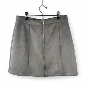 Vintage Charlotte Russe Women's Faux Suede Gray Mini Skirt Y2K 90s VTG Medium